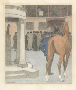 The Bay Horse, Tattersalls, 1921 (kynä ja liitu paperille)